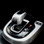 Gear stick of a Honda Fit Hybrid